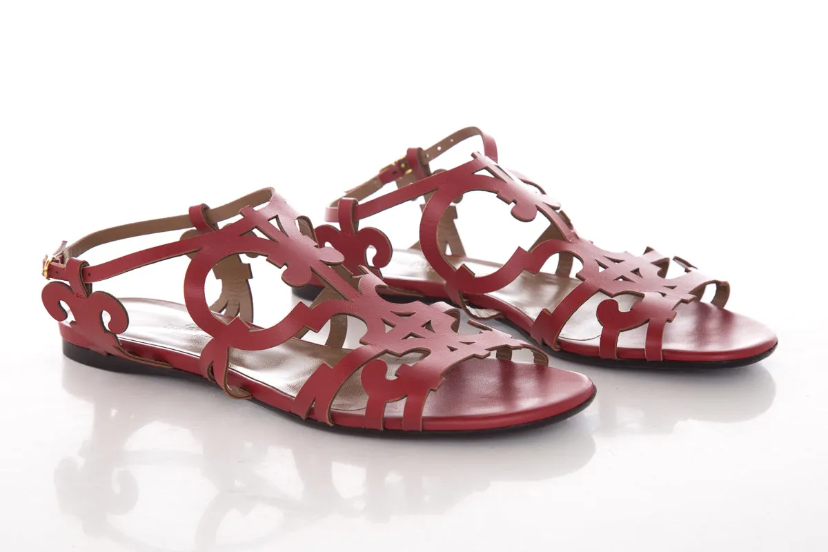 Swords And Sandals Two Herms Red Karlotta Sandals SZ 37.5