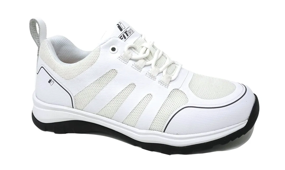 Crazy Train Shoes FITec 9730-3L White - Men's Laces Walking Shoes with Slip Resistant Soles