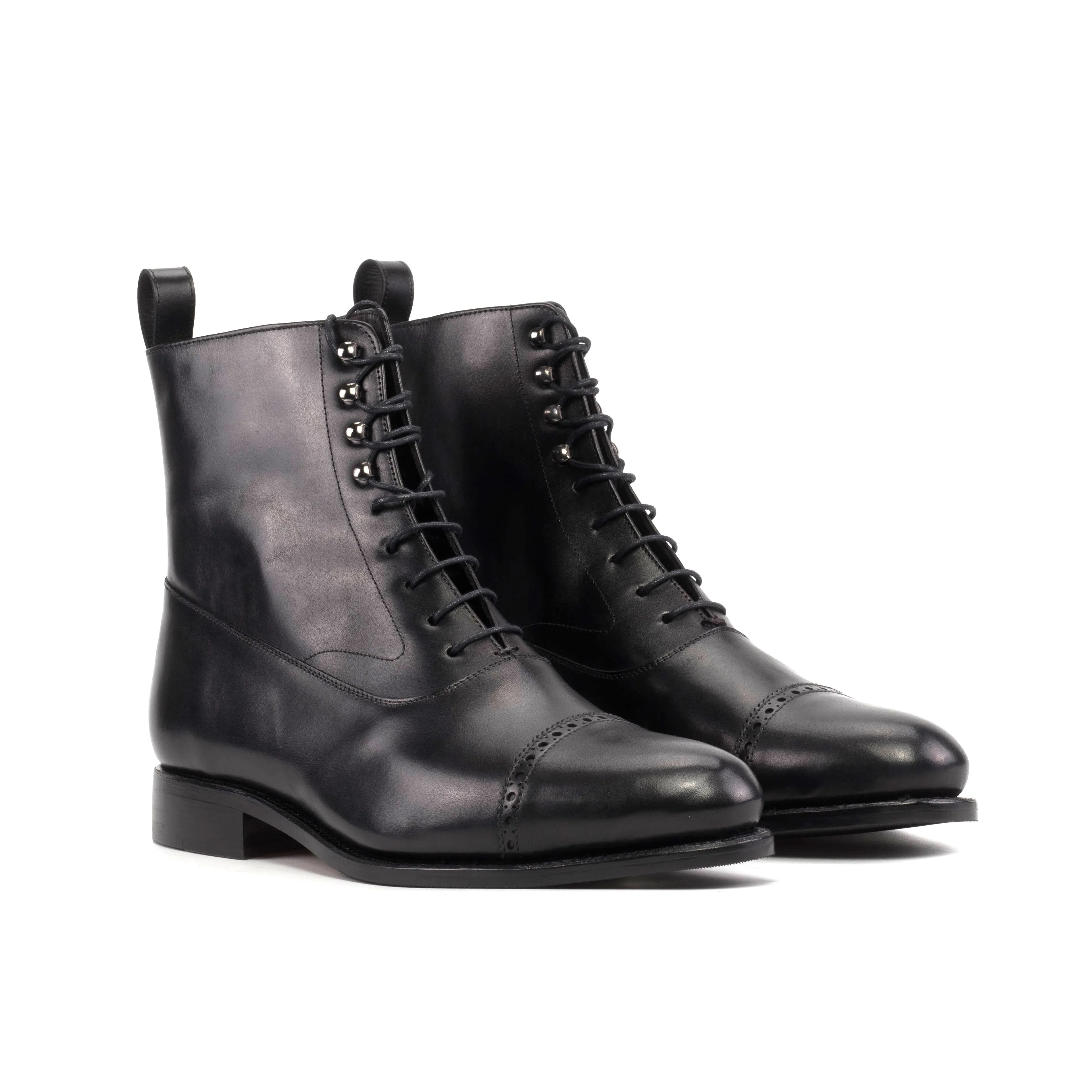  Black Box Calf Leather Balmoral Boot