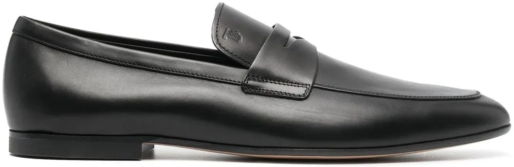 Slip On Leather Slippers BLACK LEATHER TOD'S SLIP ONS.