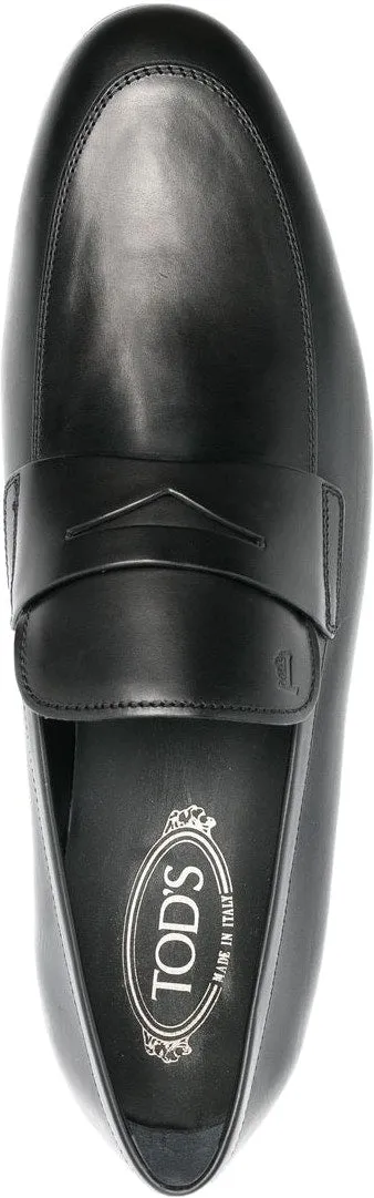 BLACK LEATHER TOD'S SLIP ONS. Slip On Shoes Leather