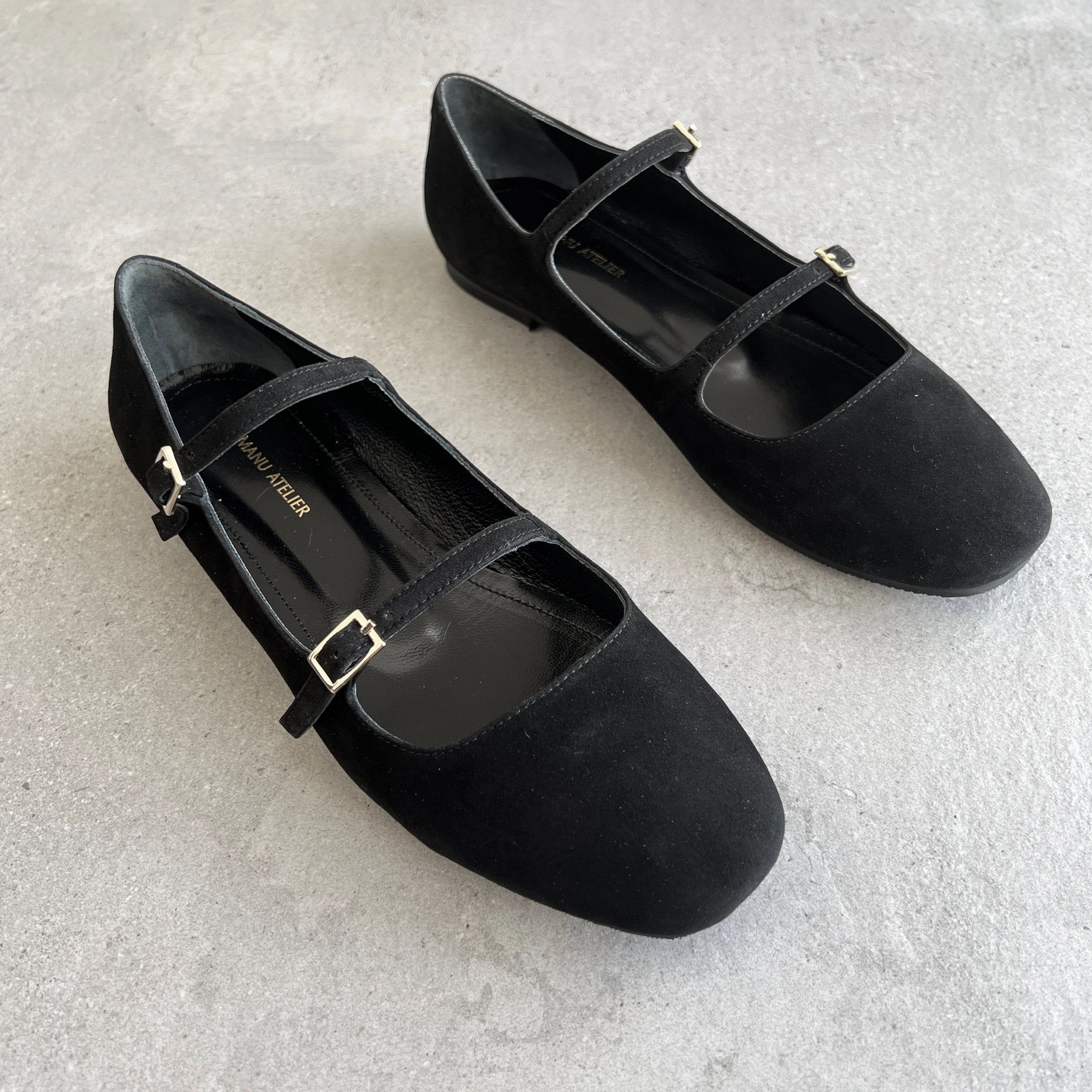 Best Futsal Shoes Flat Feet Ballerina Flats, Suede, Black