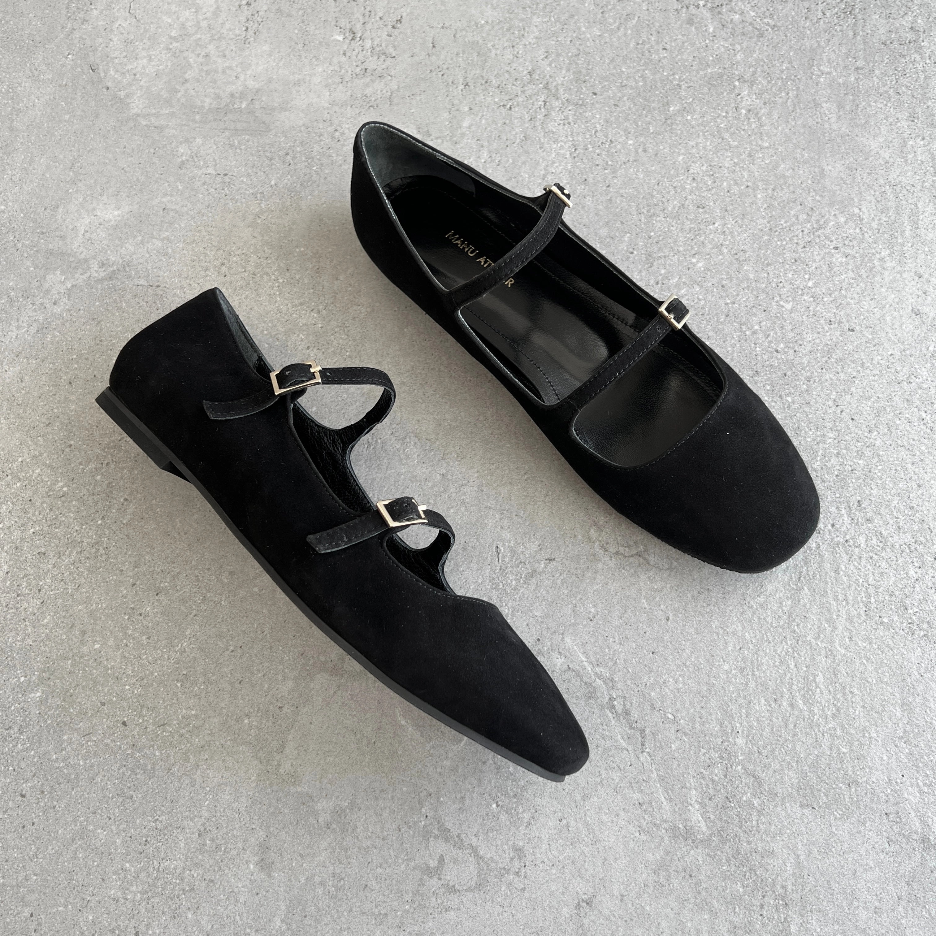 Ballerina Flats, Suede, Black Flat Shoes Designs