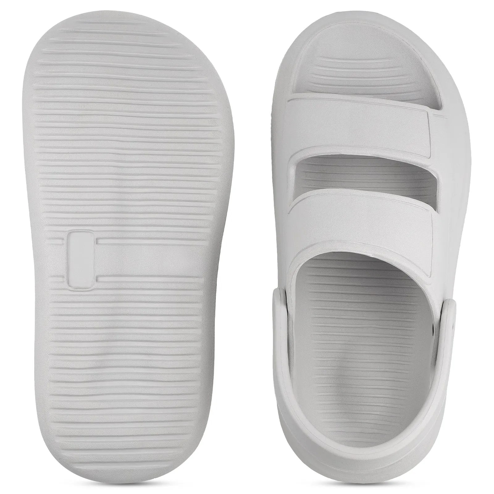 BOTOWI Men's Flip Flops - BW97542 Light Grey Designer Slip On Sandals