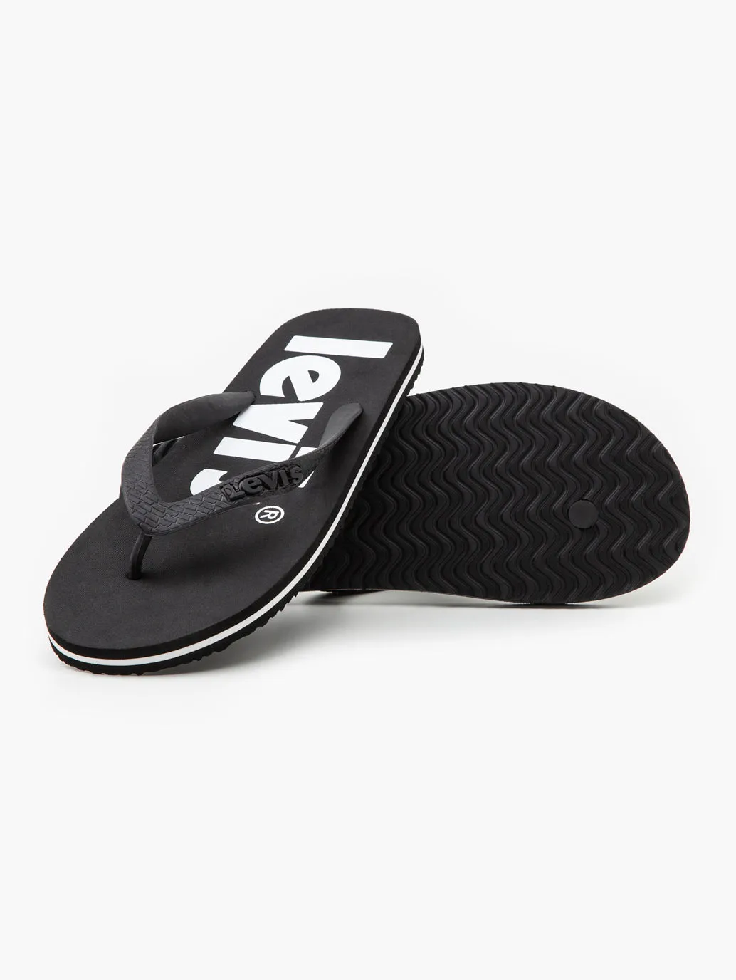 Men's Black Debossed & Printed Logo Flip-Flops Slip On Boots