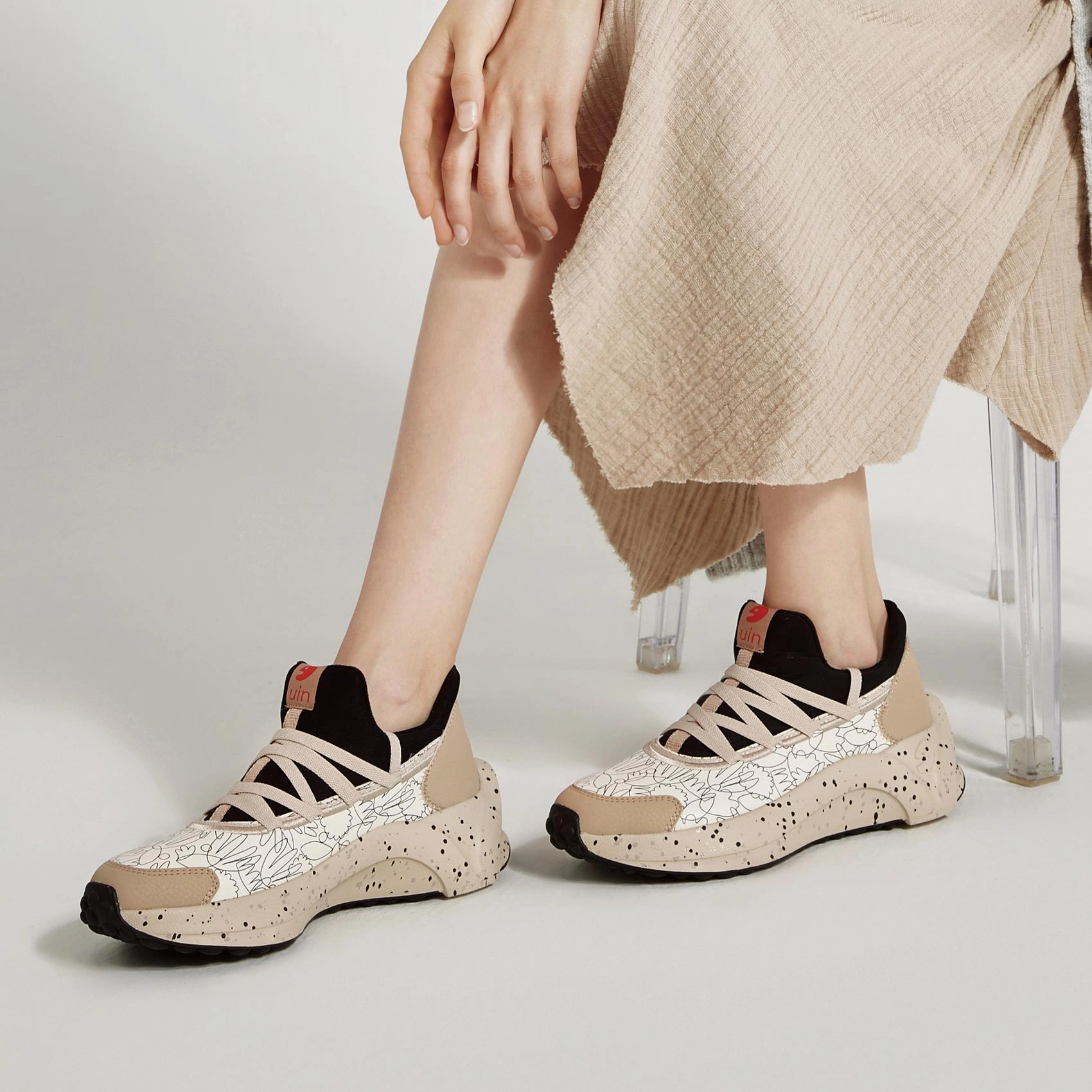 Yeezy Running Sneakers Hand-painted Leaves Sevilla VI Women