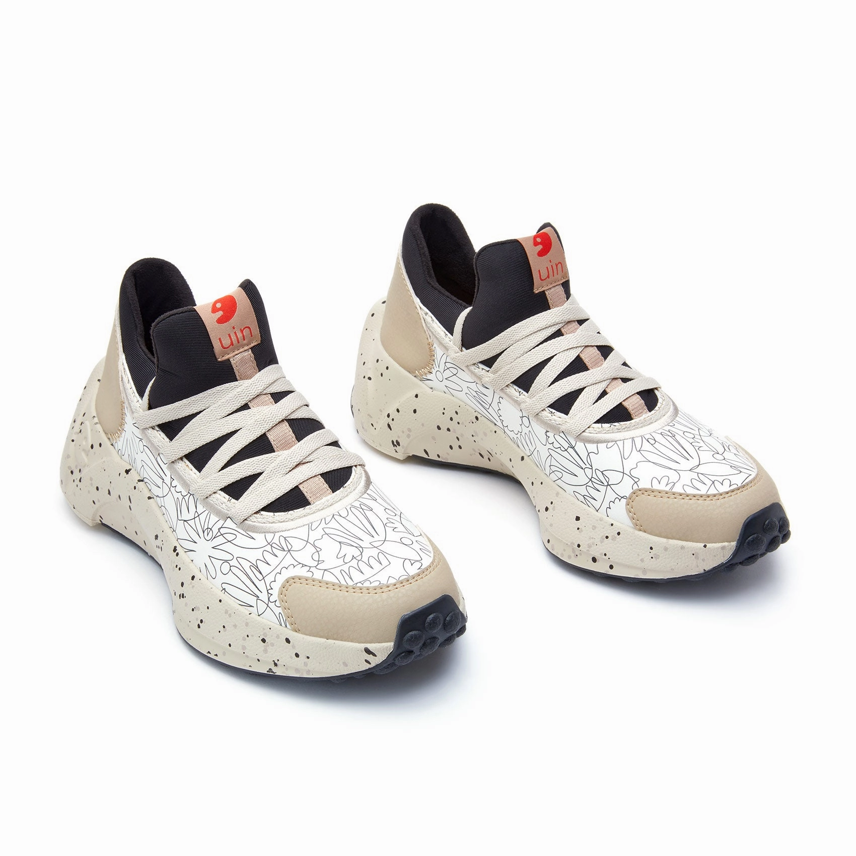 Hand-painted Leaves Sevilla VI Women Plaid Sneakers