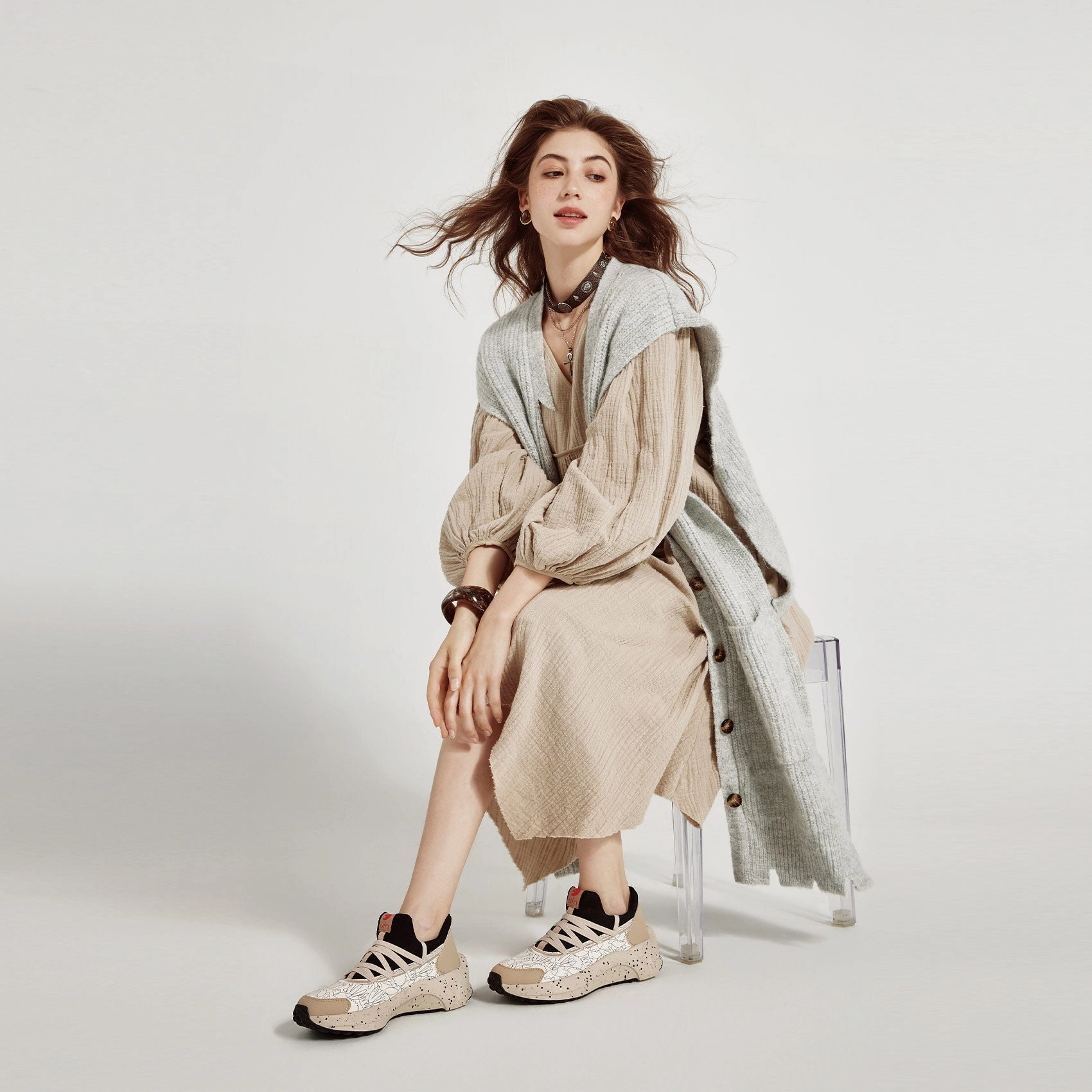 Hand-painted Leaves Sevilla VI Women Samoa Sneakers