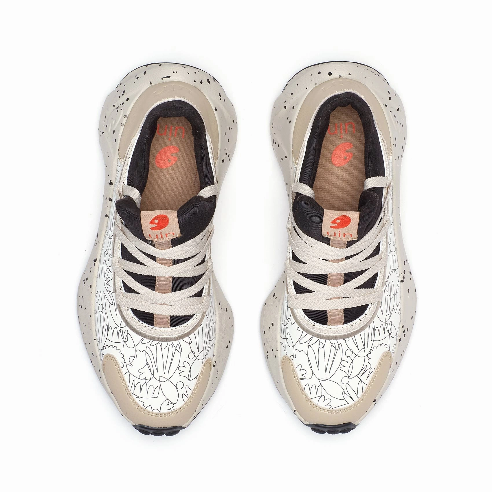 Size 7 Sneakers Hand-painted Leaves Sevilla VI Women