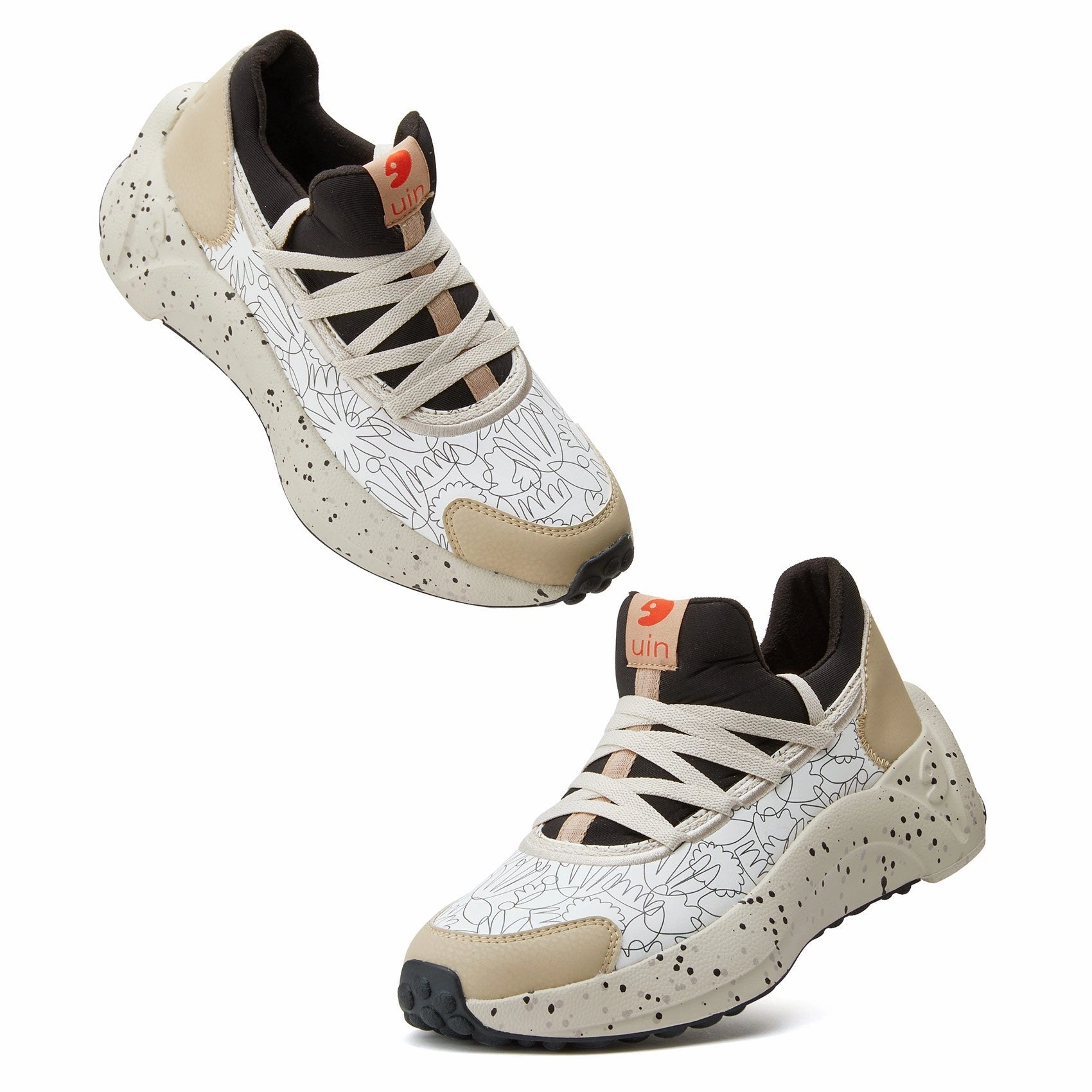 Hand-painted Leaves Sevilla VI Women Dress Shoes Like Sneakers