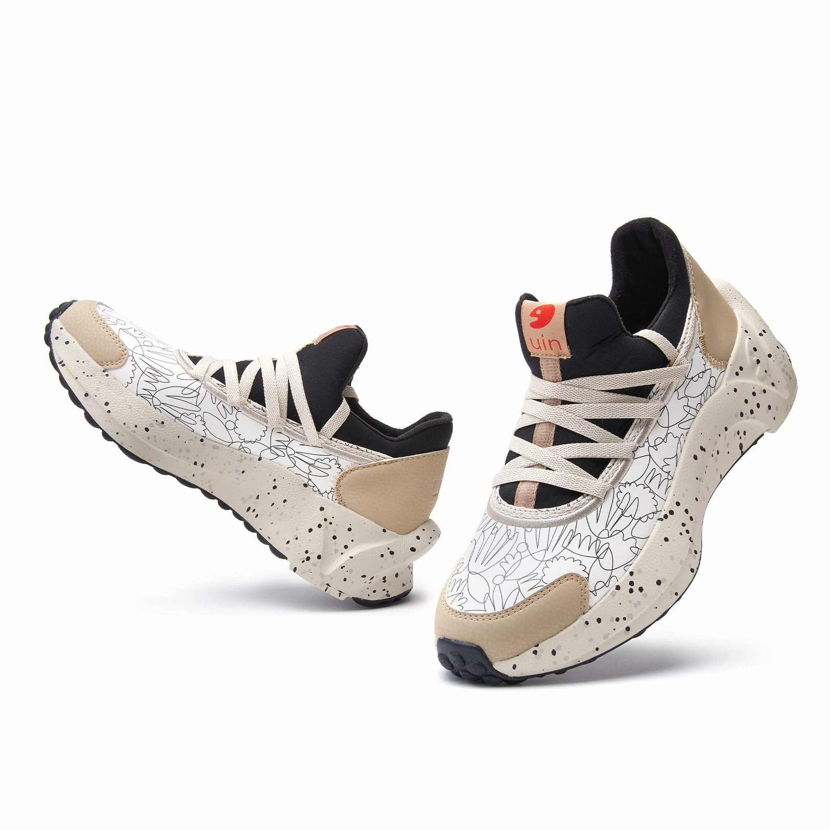 Ladies Fashion Sneakers Hand-painted Leaves Sevilla VI Women