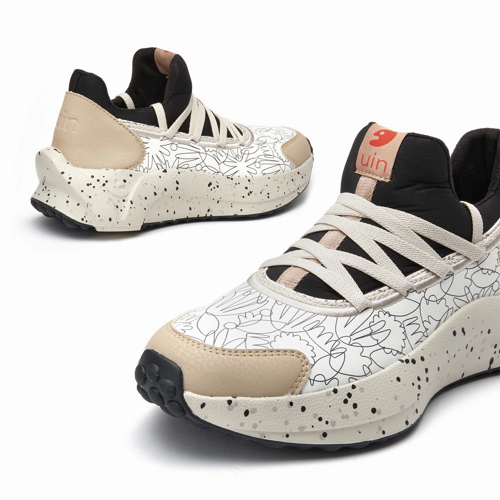 Hand-painted Leaves Sevilla VI Women Wolf And Shepherd Sneakers