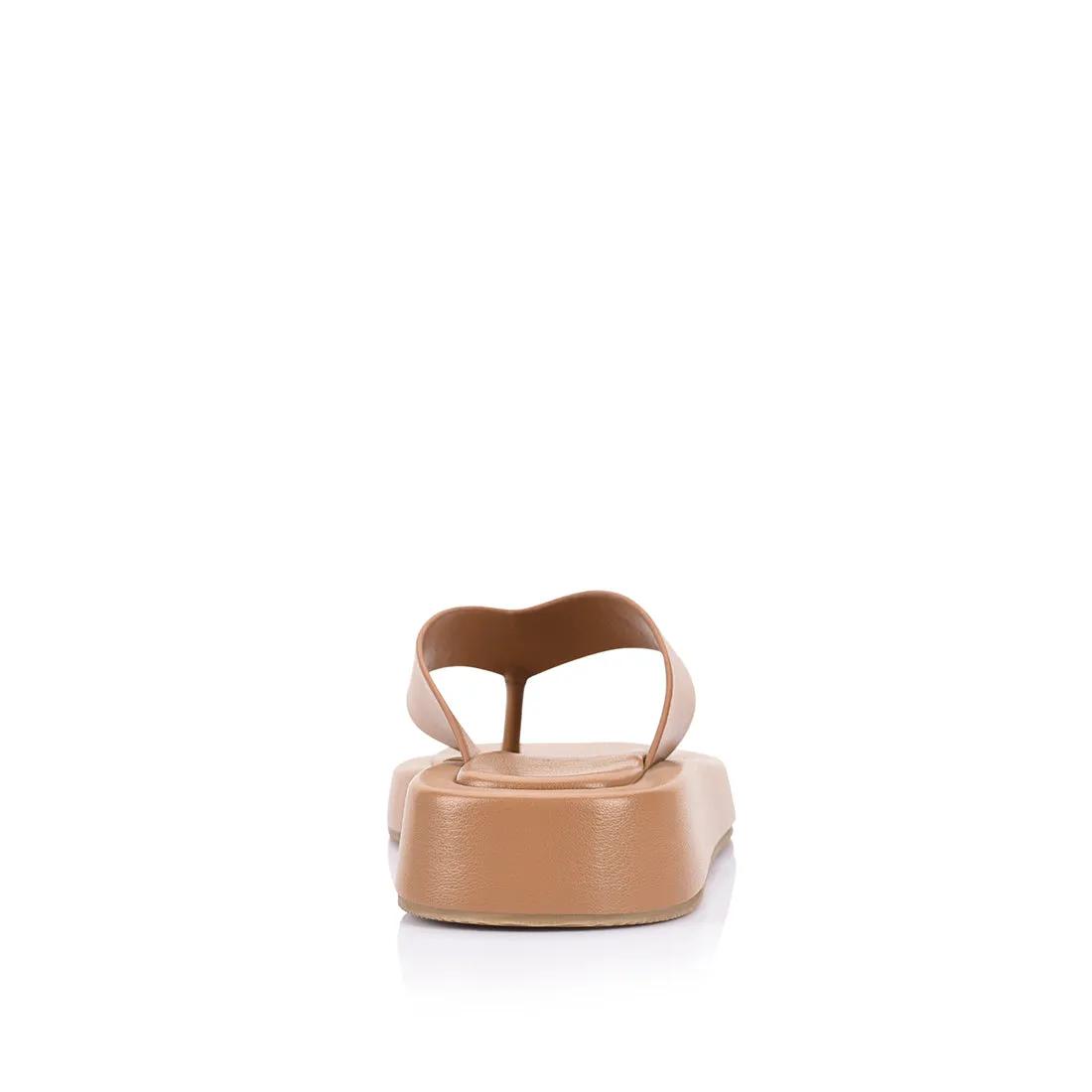 Flip Flops Comfortable Between Toes Bouncer II Flatform Thongs - Dark Camel Tan