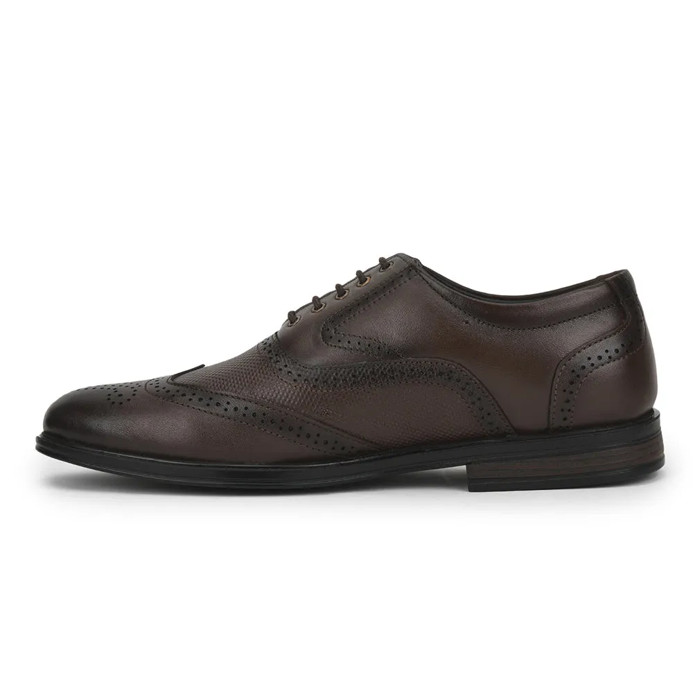 Fortune Formal Brown Lacing Brogue Shoes For Men HOL-125E By Liberty Shoes With Dress