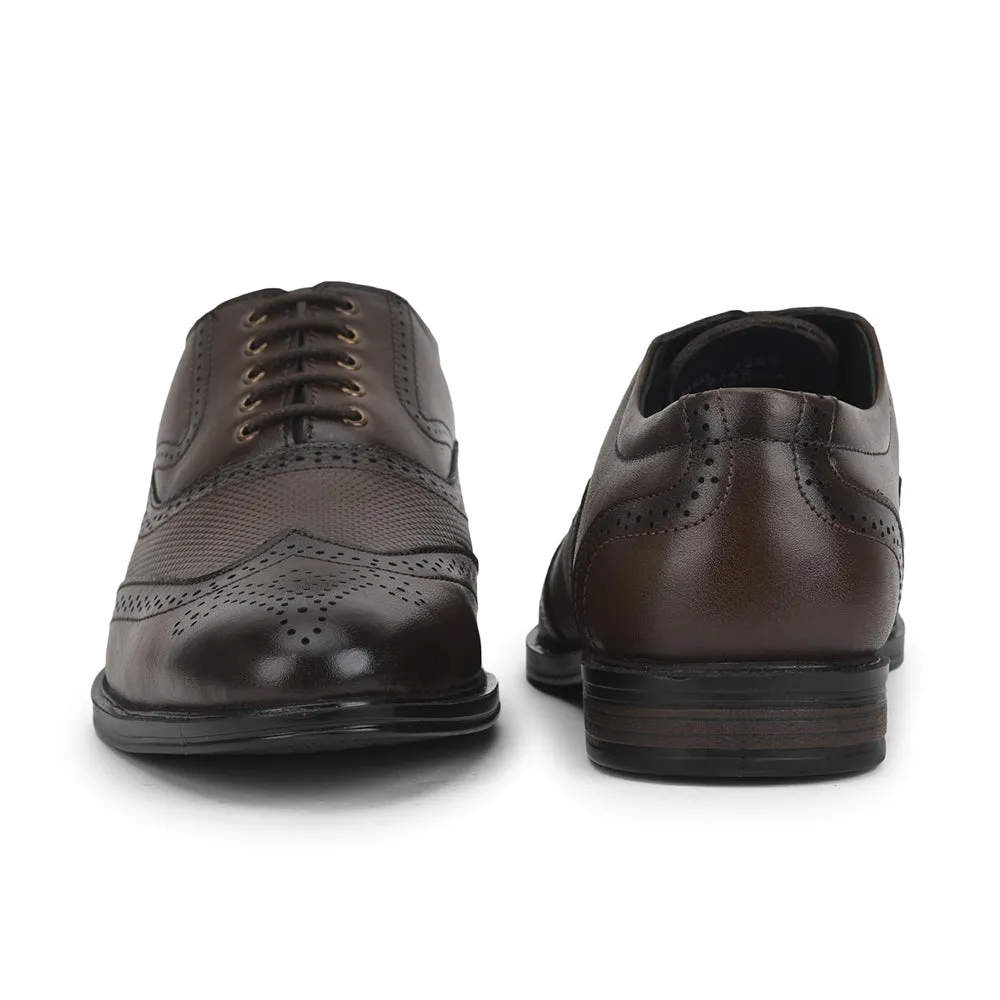 Small Dress Shoes Fortune Formal Brown Lacing Brogue Shoes For Men HOL-125E By Liberty