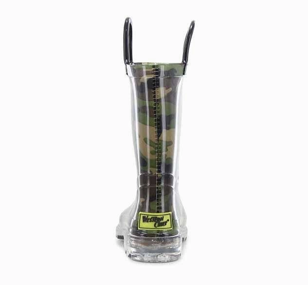 Kids Lighted Rain Boot - Camo High Cowgirl Boots