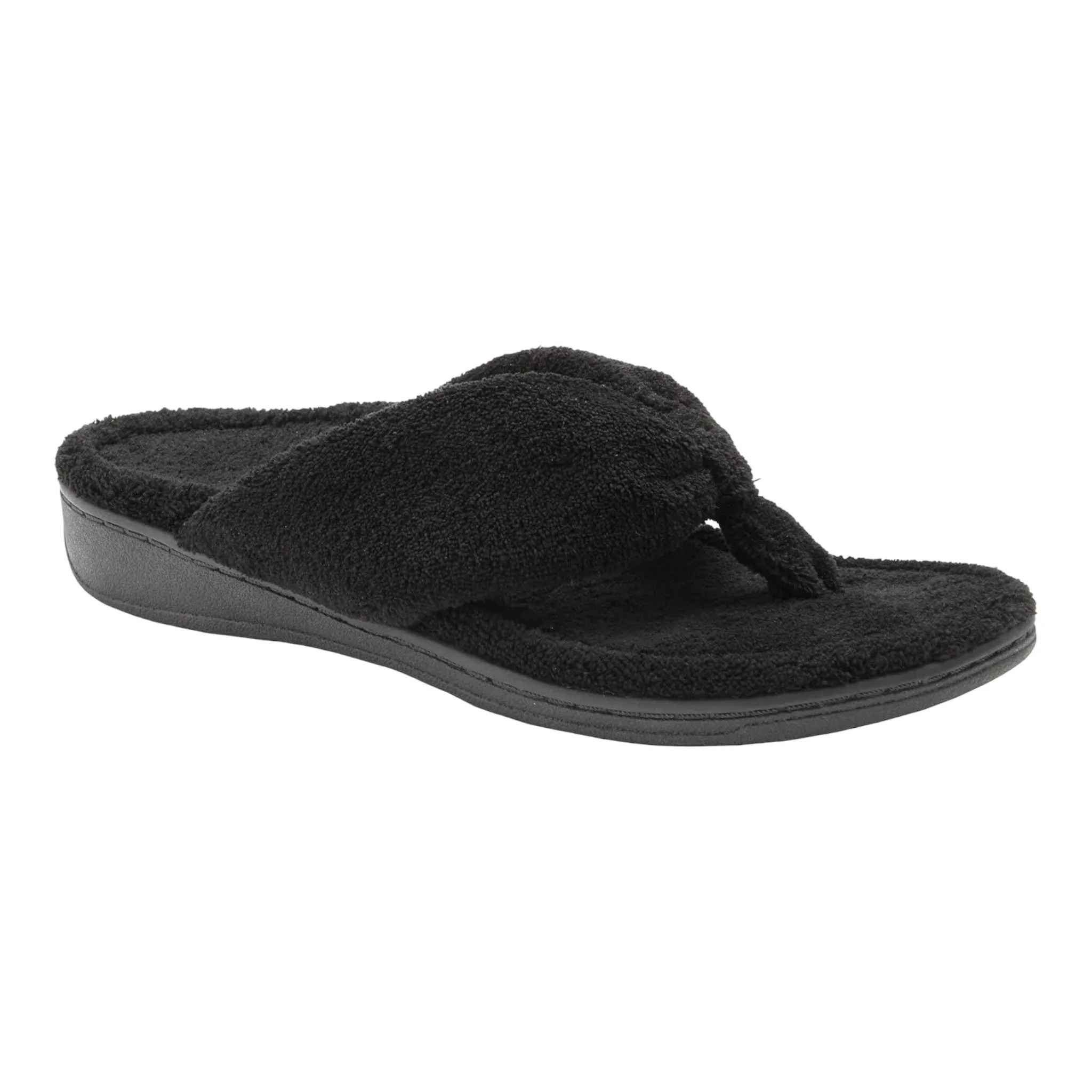 Black Leather Flip Flops Gracie
