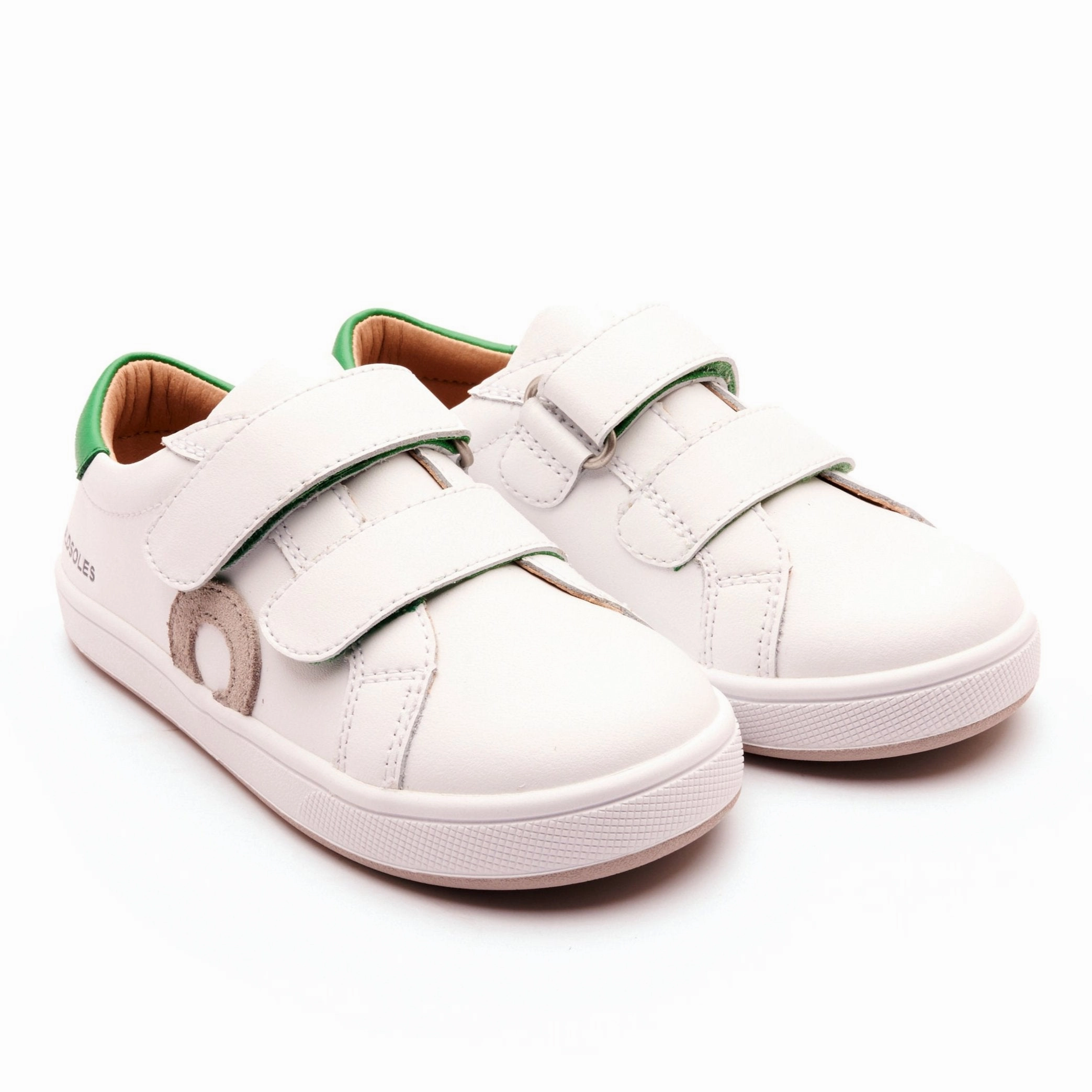 Open Toe Sneakers Old Soles Boy's and Girl's Kix Casual Shoes - Snow / Neon Green / Gris / White