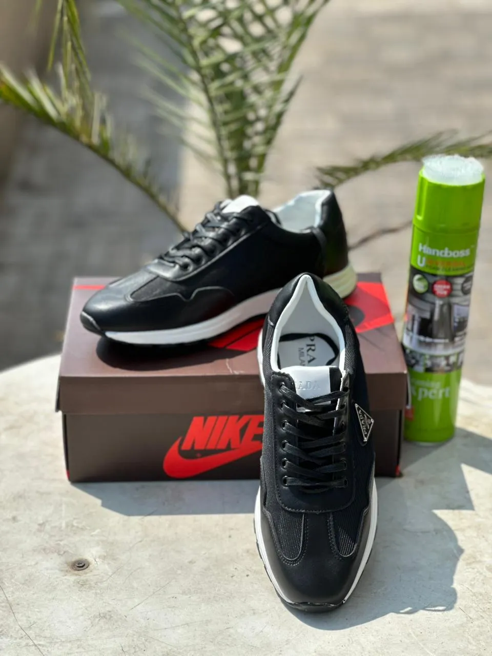 Prada Milano Casual Sneakers-- Black White White Gym Sneakers