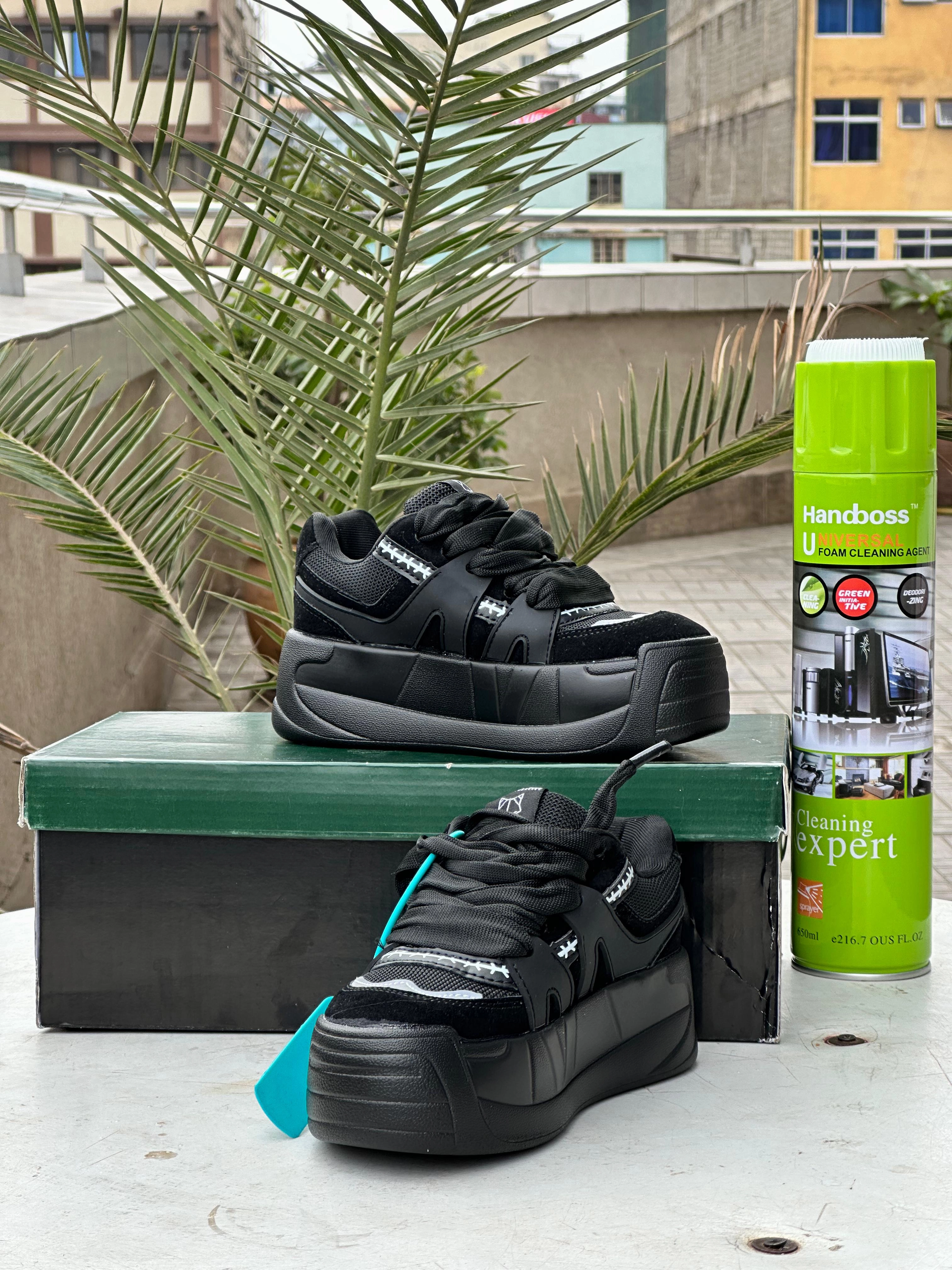 Naked Wolfe Kids Sneakers  Triple Black Edition Air Zoom Sneakers