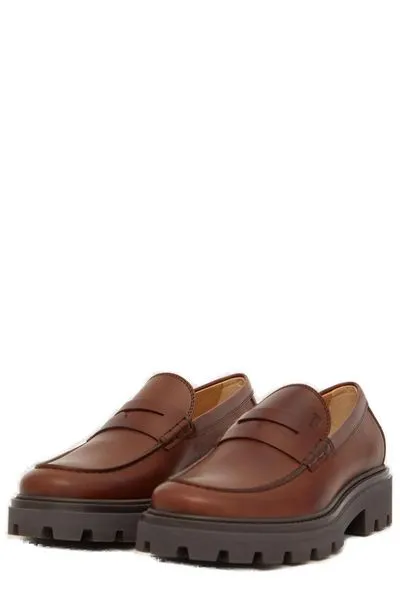 BROWN LEATHER LOAFERS Loafers With Pants