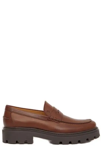 BROWN LEATHER LOAFERS Vionic Leopard Loafers
