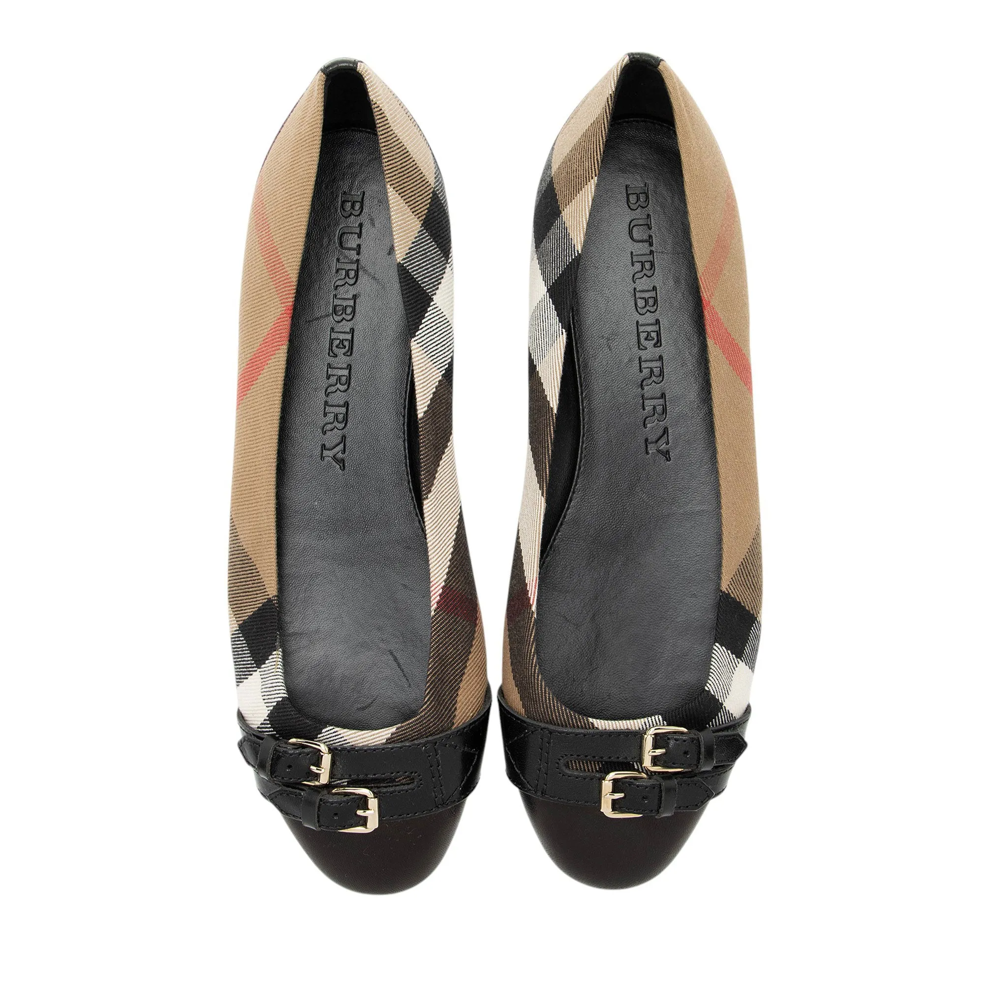 Flat Shoes With Flowers Burberry House Check Bridle Avonwick Ballerina Flats