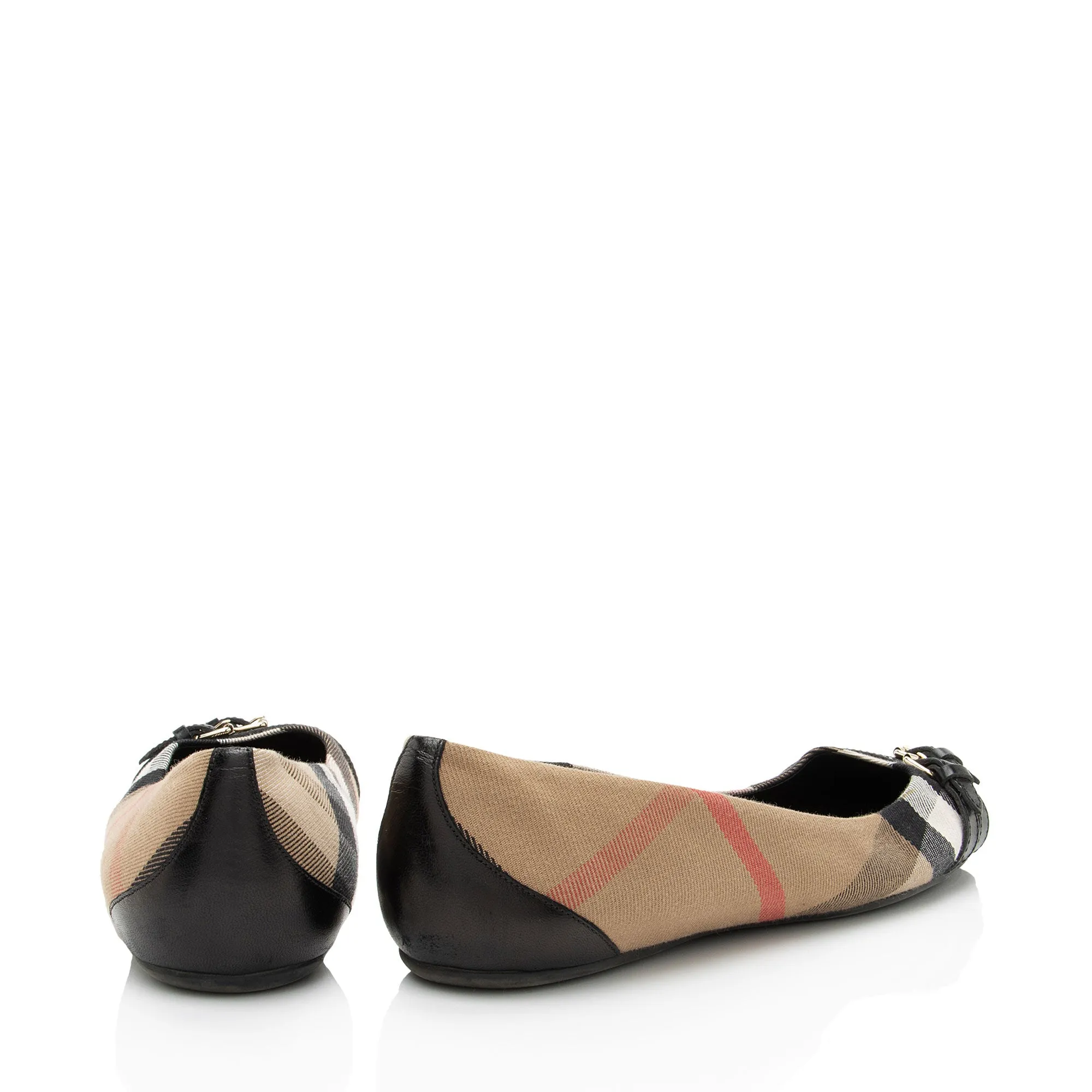 Custom Flat Shoes Burberry House Check Bridle Avonwick Ballerina Flats
