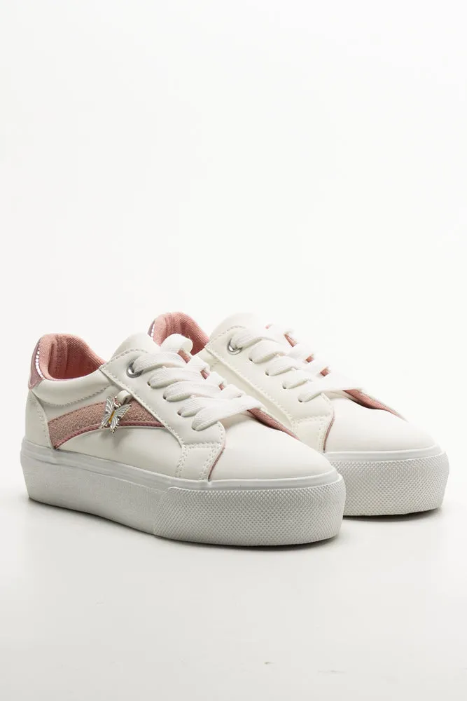 Butterfly Charm Sneakers White Difference Between Training And Running Shoes