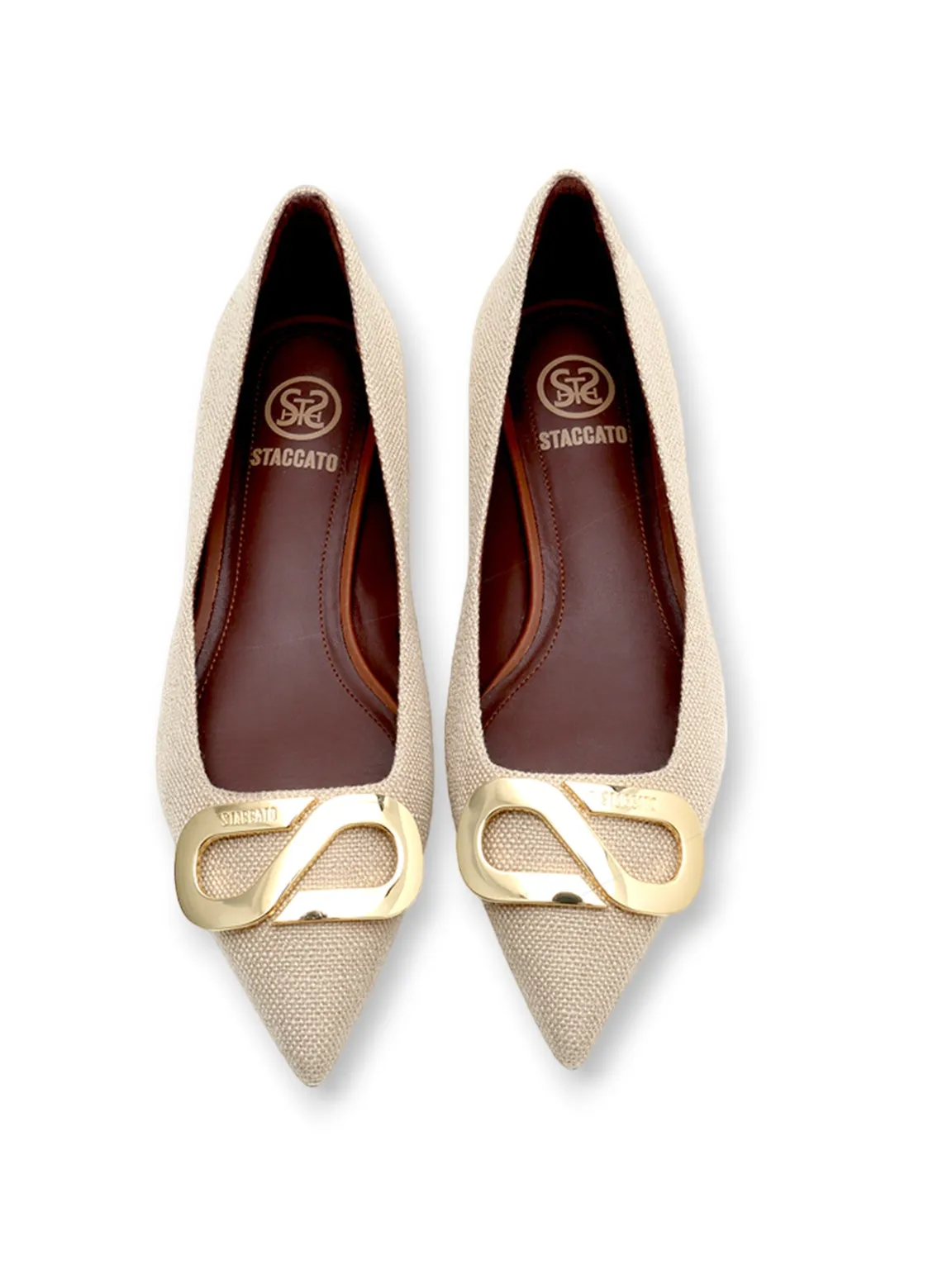 Canvas Tone Pointed Ballerina Flats Oxford Flat Shoes