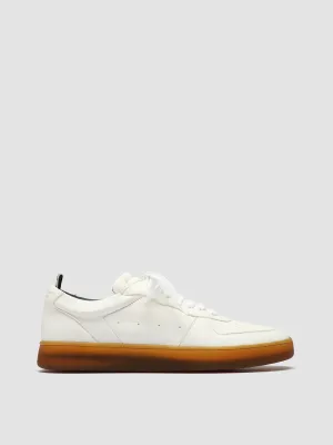 ASSET 001 - White Leather Low Top Sneakers Strap Sneakers