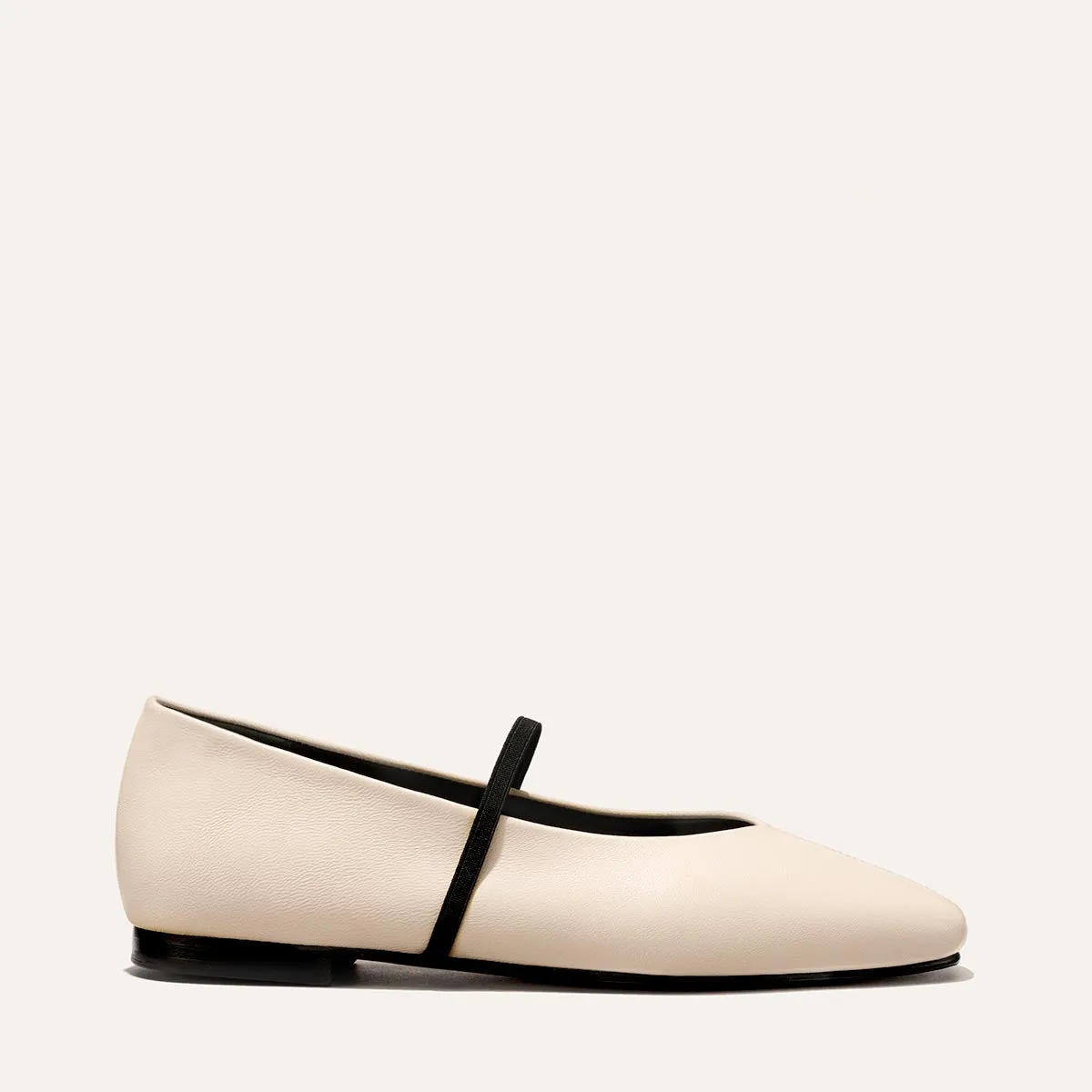 Silver Flat Shoe The Phoebe - Bone Nappa