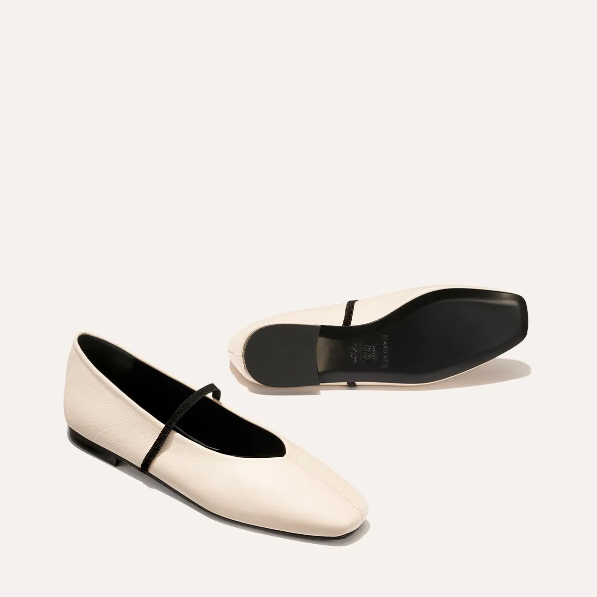 The Phoebe - Bone Nappa Jelly Shoes Flats