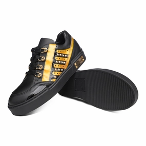LU41867B - Black And Gold Steve Mcqueen Sneakers