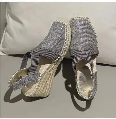 Straps For Sandals Casual Stitched Wedge Sandals