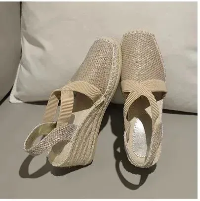 Casual Stitched Wedge Sandals Sandals Resorts Usa