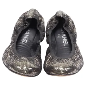 Chanel metallic copper print stretch ballerina flats Summer Shoes