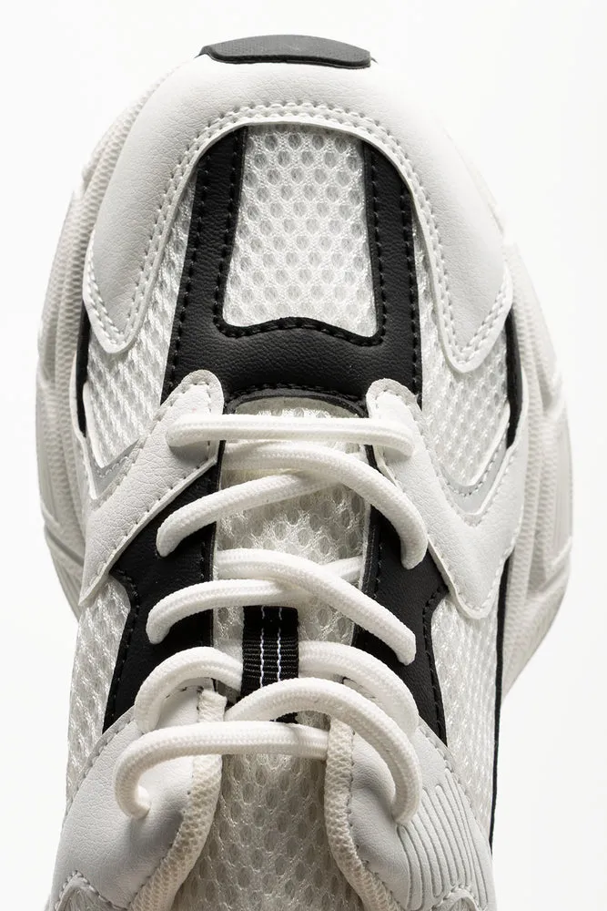 Running Shoes For Underpronation Chunky Mesh Trainers White