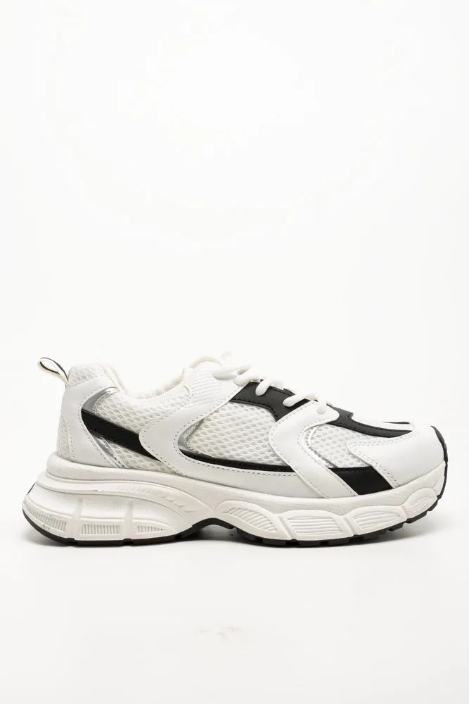Chunky Mesh Trainers White Pictures Of Running Shoes