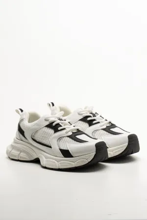 Chunky Mesh Trainers White Long Run Running Shoes