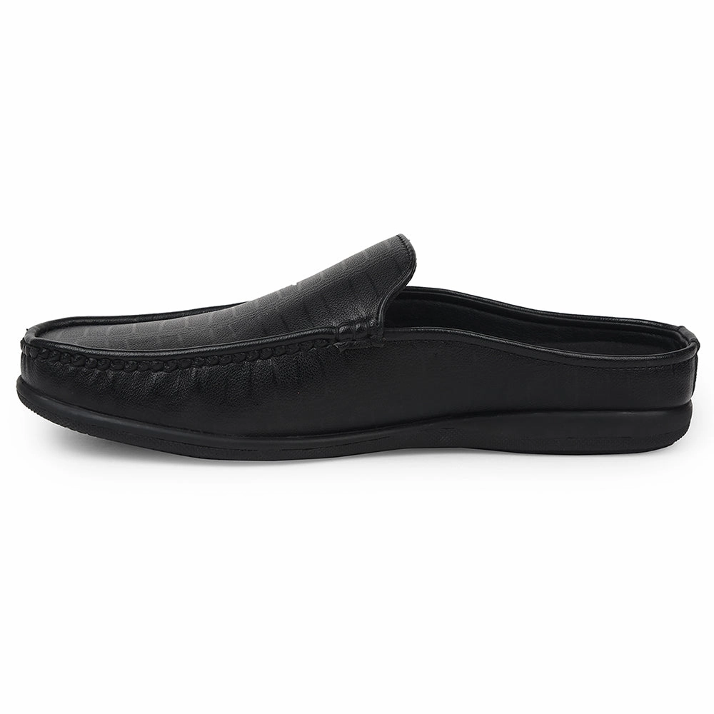 Loafers With Heel Fortune Black Casual Loafers For Mens VSL-6 By Liberty