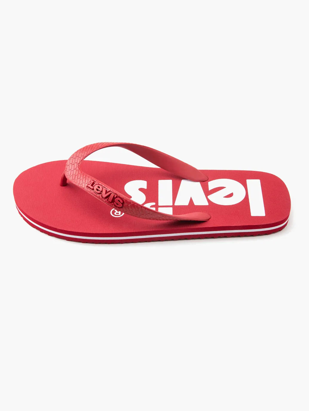 Men's Red Embossed Logo Flip-Flops Slip On Sneakers For Arch Support