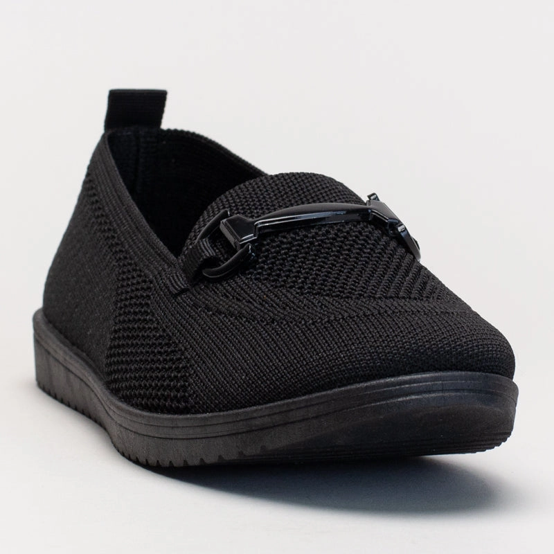 Lower Back Pain Flat Shoes Comfort Knit Loafer With Chain Detail