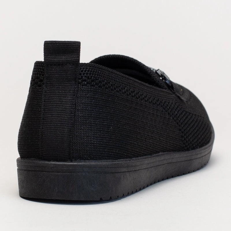 Comfort Knit Loafer With Chain Detail Shoes That Are Flat