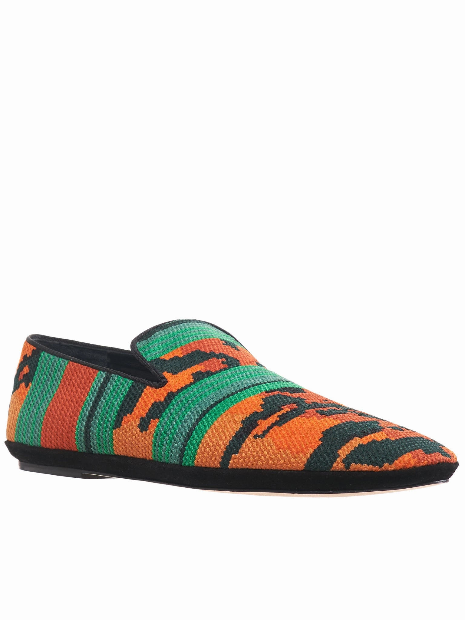 Shearling Loafers Woven Loafer (453-29-594-ORANGE-GREEN)