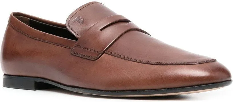 Loafers For Wide Feet LUXURY COGNAC PENNY STRAP LOAFERS