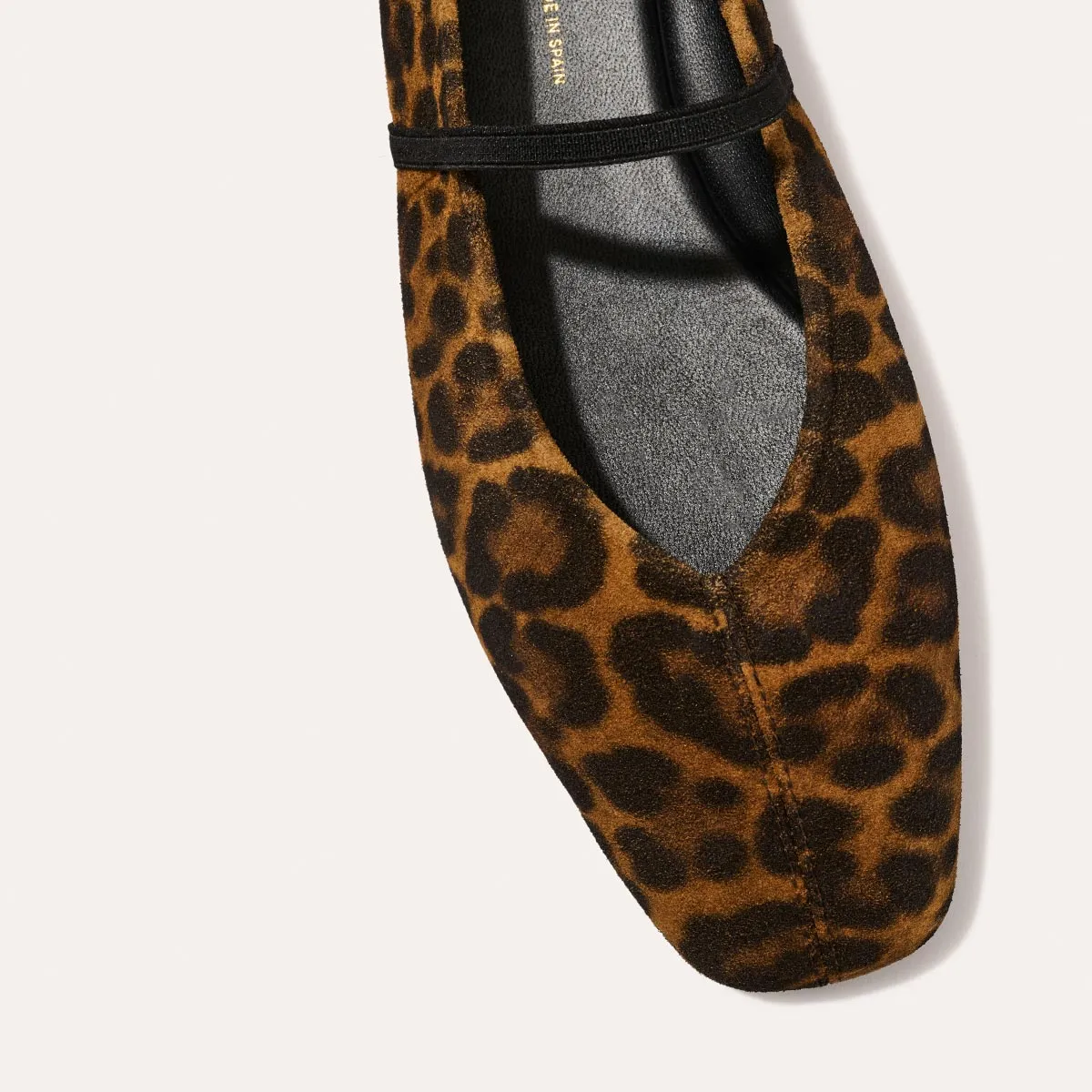 Flat Satin Shoes The Phoebe - Leopard Suede