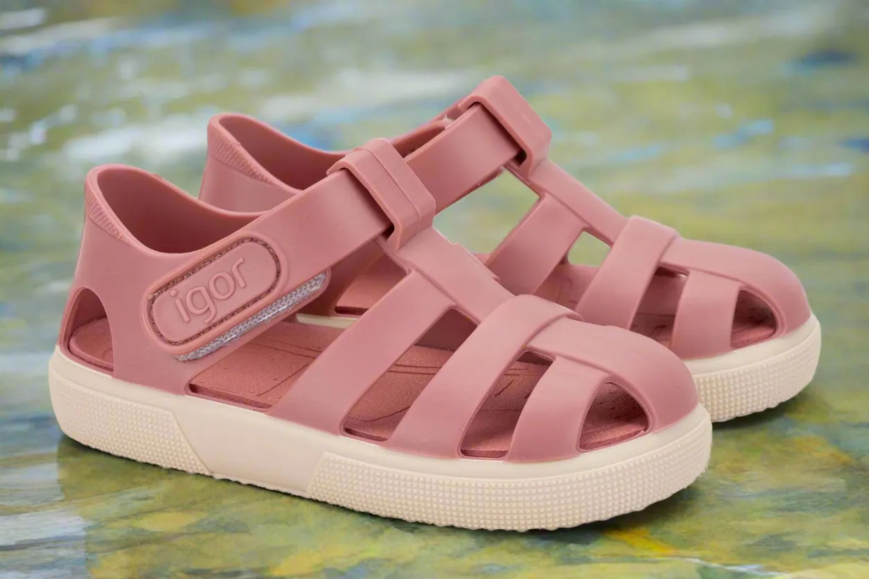 Baby Jelly Sandals Igor Girl's Bay Sandals - Nuevo Rosa