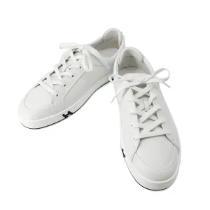 HERMES Sneakers Kid White Leather Velour Size 43.5 Select Suede Classic Xxi Sneakers