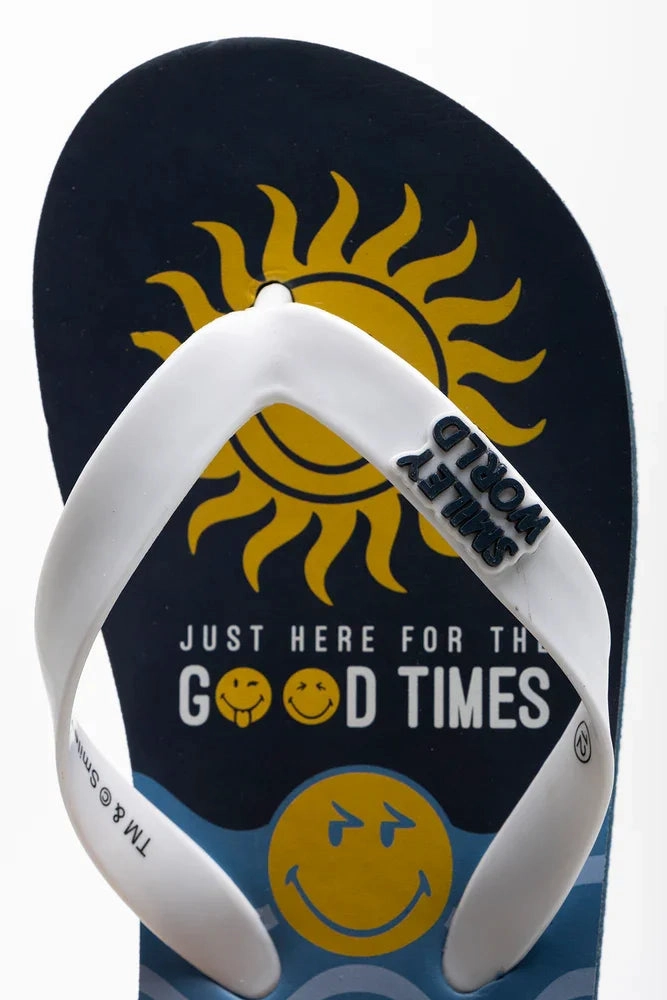 Smiley Flip Flop Navy Latex Free Flip Flops